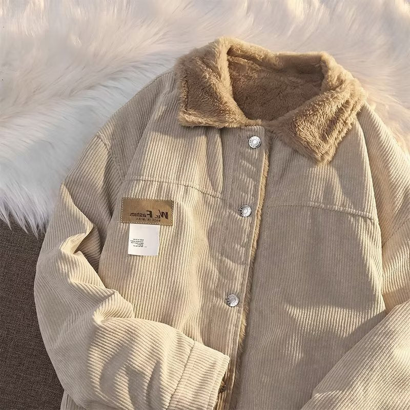 Loose Corduroy Black Carpet Boys And Girls All-matching Casual Trendy Comfortable Shirt