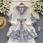 Light Luxury French Royal Style Printing Dress