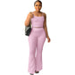 Pantalon à pattes d'éléphant de couleur unie, costume simple et tendance