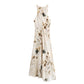 Printed Sleeveless Pleated Dress