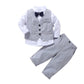 Children's Clothing Spring And Autumn New Boys' Gentleman Three-piece Vest Bow Tie Shirt Trousers