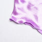 Sling Solid Satin U-Neck Bow Irregular Backless Top