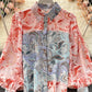 Lantern Sleeves Contrast Color Stitching Temperament POLO Collar Ladies Shirt Trend