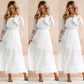 Robe chaude transfrontalière européenne et américaine d'Amazon avec col en dentelle et coutures pour femme 