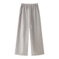 Cotton And Linen Casual Loose V-neck Solid Color Two-piece Set