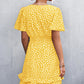 New V-neck Ruffle Waist-tight Smocking Dress