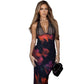 V Lace Stitching Printing Suspender Dress Girl Slim Fit Dress Women