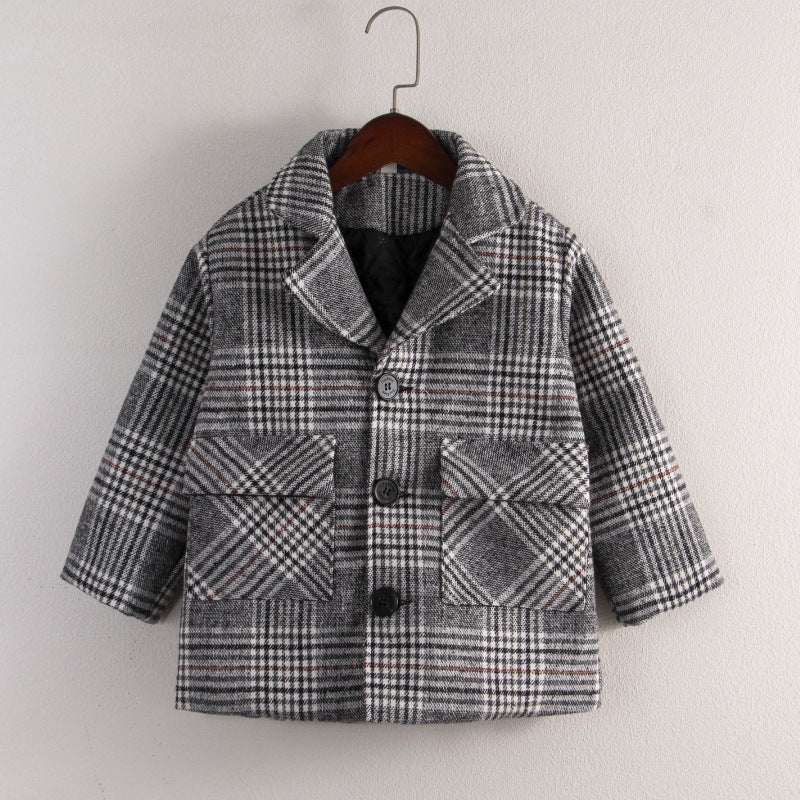 Children Casual Fashion Cotton Small Suit Gray