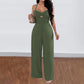 Leisure Vacation Commute Style Solid Color Sling Wide Leg Jumpsuit For Women