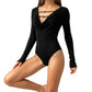 Strapless Beaded Design Sexy Slim-fit Bodysuit