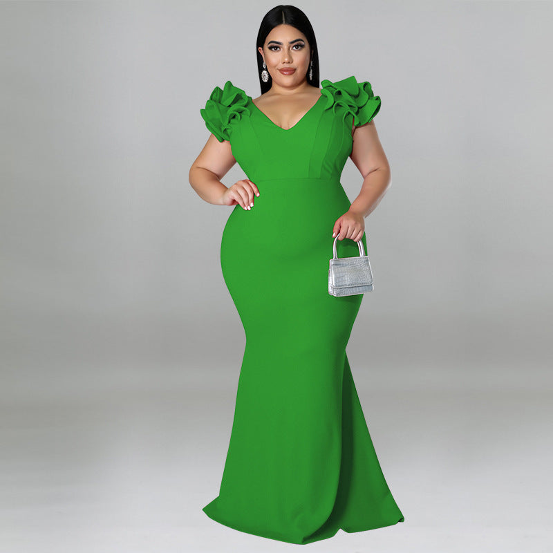 European And American Fashion Plus Size Women Backless Dress