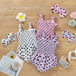 Dot One-piece Romper Head Knot