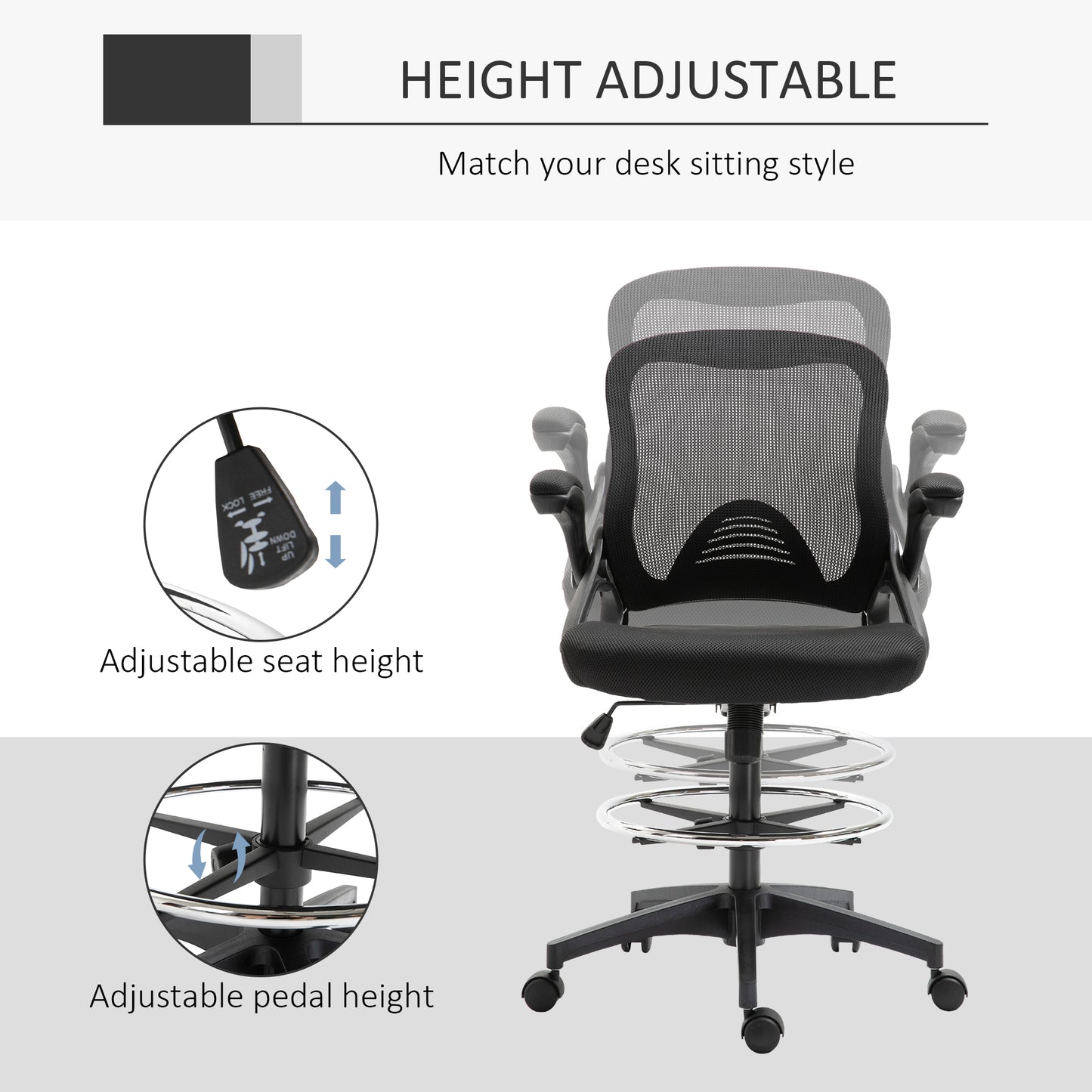 Ergonomic High Back Office Chair Swivel Reclining Computer Desk Chair with Retractable Footrest