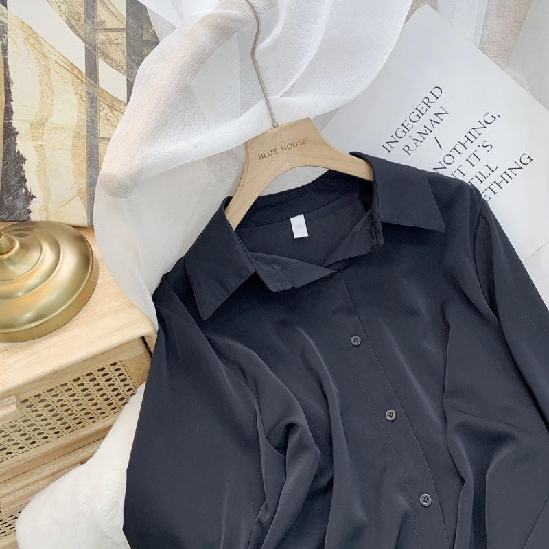 Women's Fashion Solid Color Loose Shirt Tops