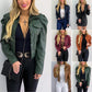 Fashionable Lapel Short Casual Cardigan Short Jacket