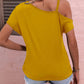 Women Clothes Off Shoulder Blouse Summer Irregular Design Tops Shirt