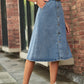 All-matching Slimming Washed Denim Breasted Skirt Women