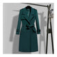 Trench-coat mi-long élégant et ajusté à la taille