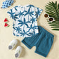 Ensemble t-shirt et short imprimé forêt tropicale style sport