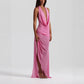 Deep V-neck Backless Sexy Asymmetrical Ruffled Dress