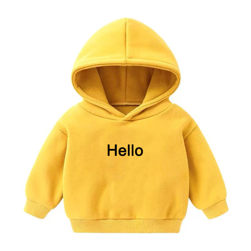 Boys And Girls Hooded Sweater And Cashmere Children's All-match Long-sleeved Clothes