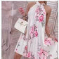 Fashion Printed Neck Sleeveless Backless Short Mini Dress
