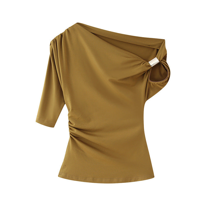 Women's Fashion Shoulder-baring Asymmetric Top
