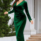 Women's V-neck Dress With Regular Sleeves