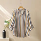 Striped Printed V-neck Suit For Women