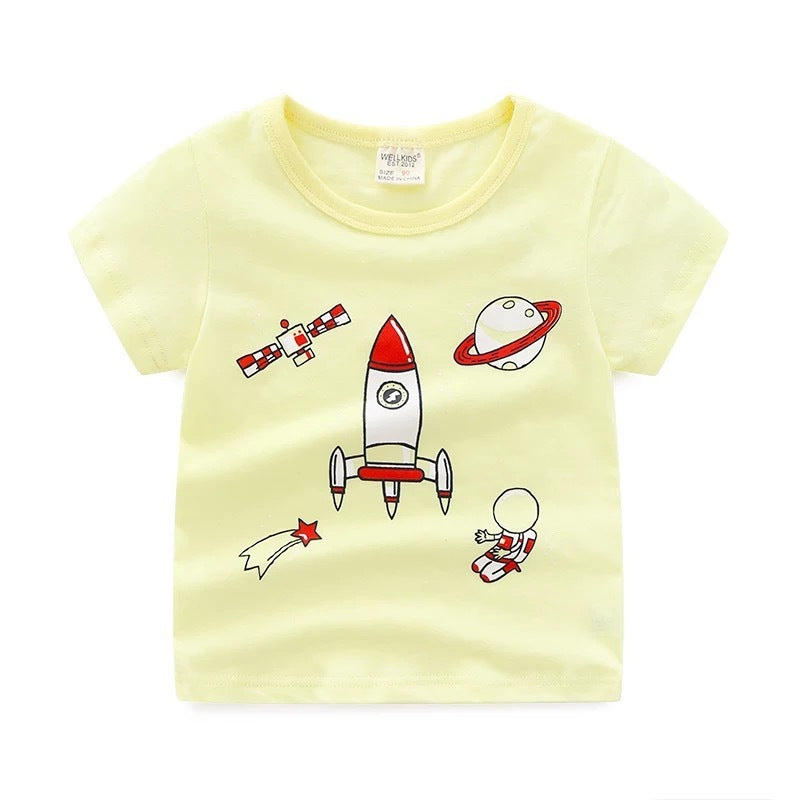 T-shirt d'été imprimé dessin animé pour enfants