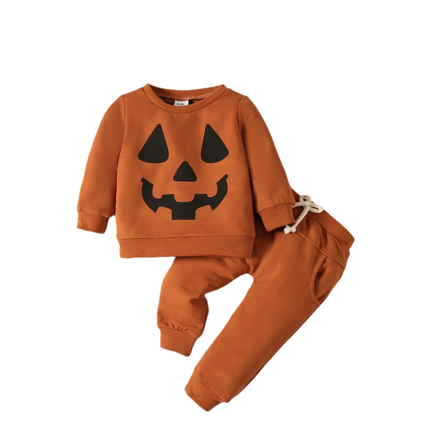 Ensemble deux pièces sweat-shirt décontracté à manches longues et motif grimace d'Halloween