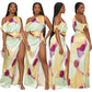 Women's Sleeveless Vibrant Color Gradient Slit Dress