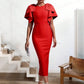 Double Shoulder Bow Slim Fit Dress