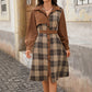 Autumn And Winter Leisure Retro Style Stitching Dress Women