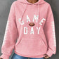 Women's Rugby Print Hooded Waffle Sweater