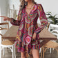 Fashion Printed Long Sleeve Dress Elegant Women