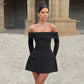 Off-shoulder A- Line Dress Women's Elegant Slim Fit