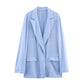 Pleated Cardigan Suit Jacket Wide Leg Pants Suit
