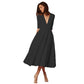 Women's Clothing Evening Dress Deep V Mid-sleeve Large Swing Dress