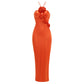 Halter Hollow Three-dimensional Flower Dress