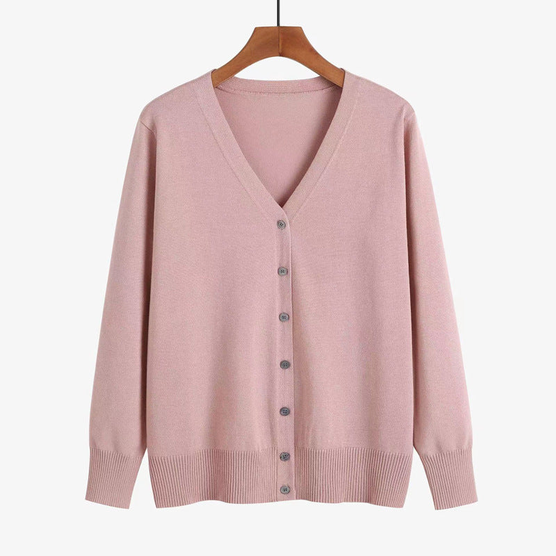Autumn And Winter New V-neck Knitwear Long-sleeved Cardigan
