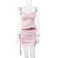 Womens Fashionable And Sexy Halterneck Mini Skirt Set