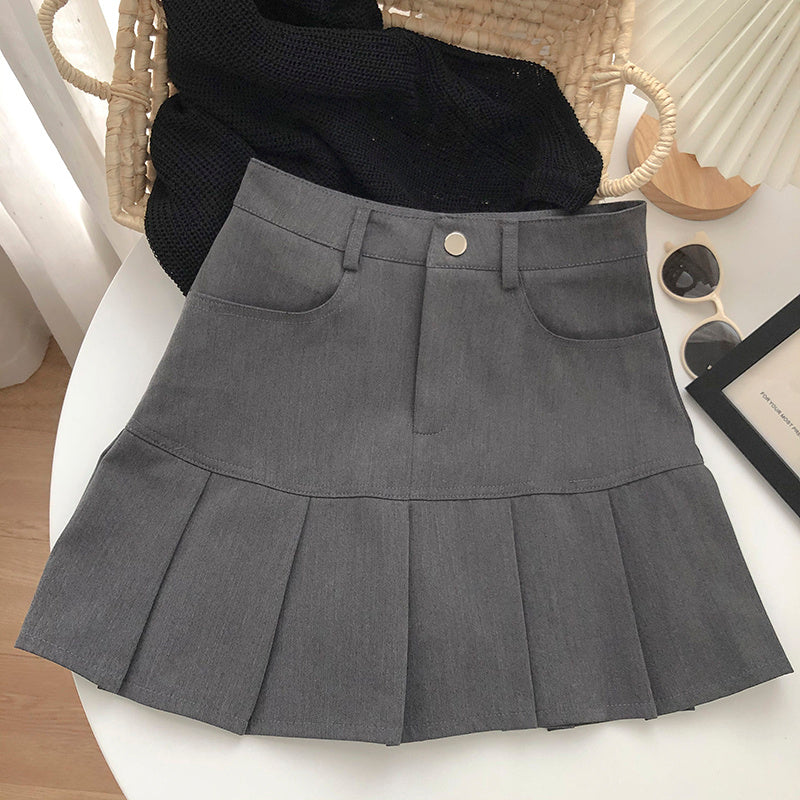Jupe plissée taille haute tendance pour femme