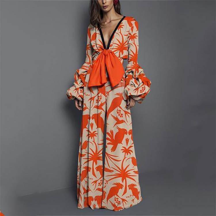 V-neck jumpsuit
