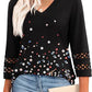 Solid Color Loose V-neck 34 Sleeves Women