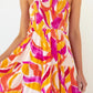 Spaghetti-strap Floral Print Pleated Dress
