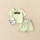 Ensemble deux pièces pantalon à carreaux et motif damier pour enfant