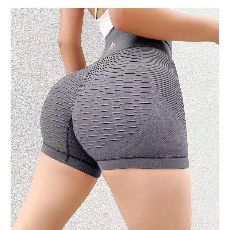 Short de sport à motif quadrillé pour femme, pantalon de yoga, de fitness, taille haute