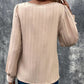 Women's Fastener Decoration Crew Neck Casual Solid Color Long-sleeved Shirt