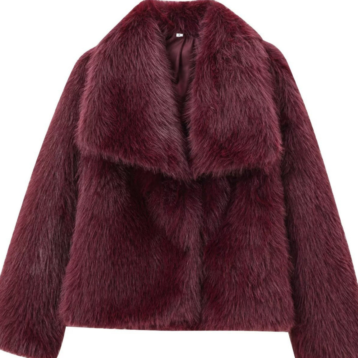 Manteau en fourrure artificielle à gros revers de style français